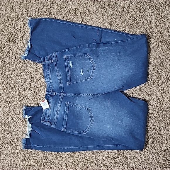 NWT Highway Jeans Distressed Denim Pants 10/11 Stretch Button Fly Ripped Flare - Picture 7 of 9